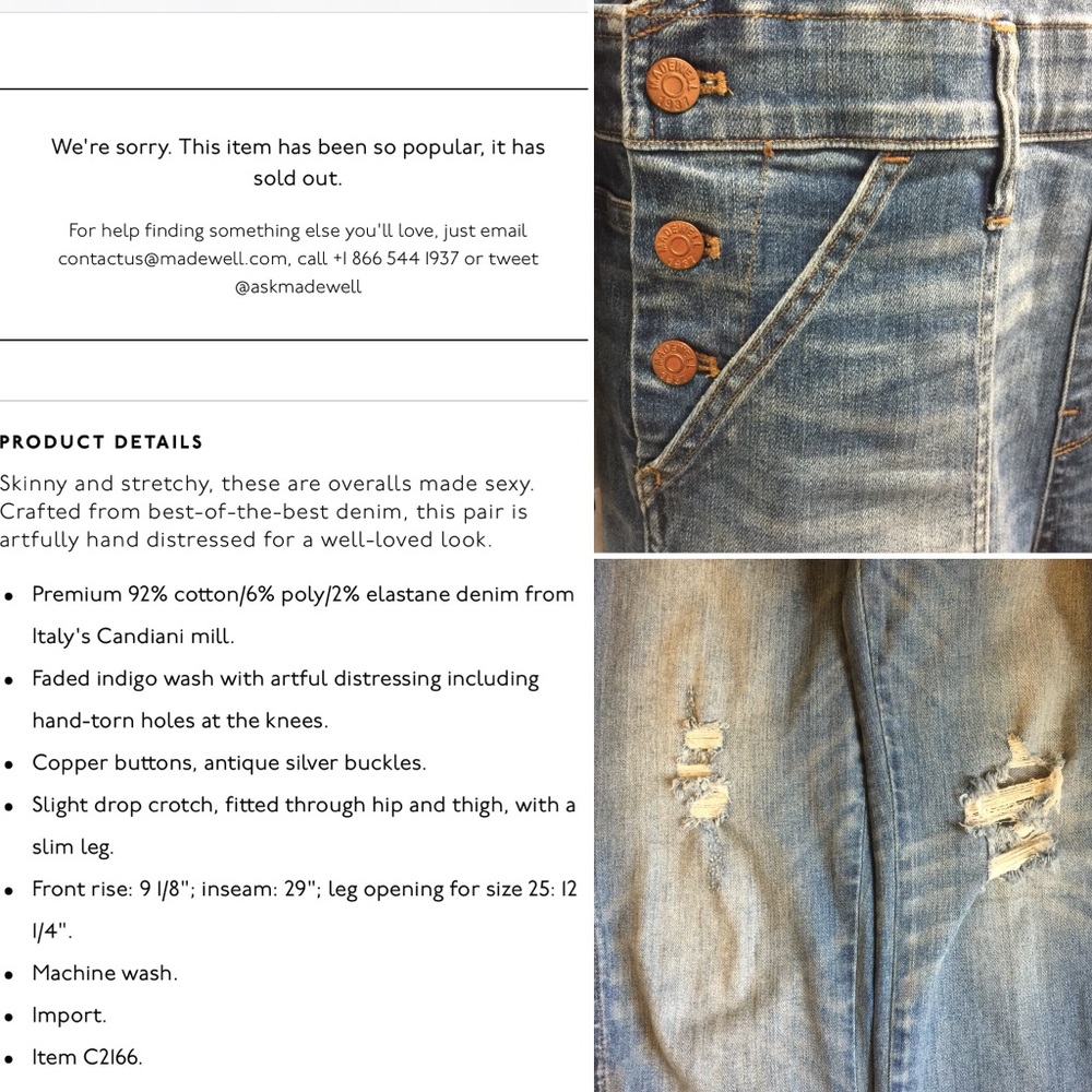 Madewell Skinny Overalls in Adrian Wash - Picture 8 of 8